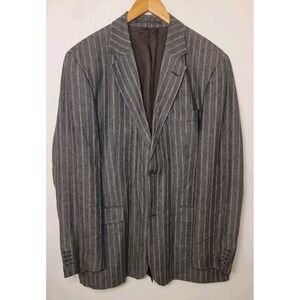 Paul Stuart Men's 44R Linen Cotton Blazer Sport Coat Suit Jacket VTG Striped New